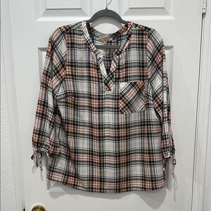 Skies Are Blue Multicolor Plaid Blouse